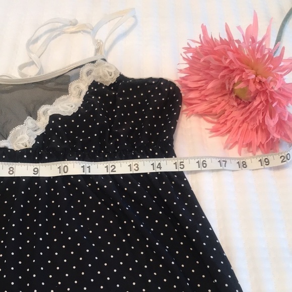 Vintage California Dynasty Polka Dot Lace Nightie Size Med - Picture 7 of 10